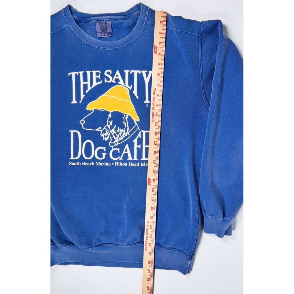 The Salty Dog Cafe Sweatshirt Large Blue Hilton Head Island Dog Graphic Comfort - Picture 7 of 8